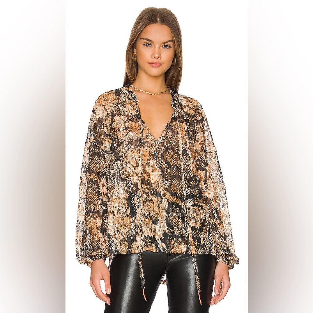 Free People Out For The Night Top in Snake Combo Size S